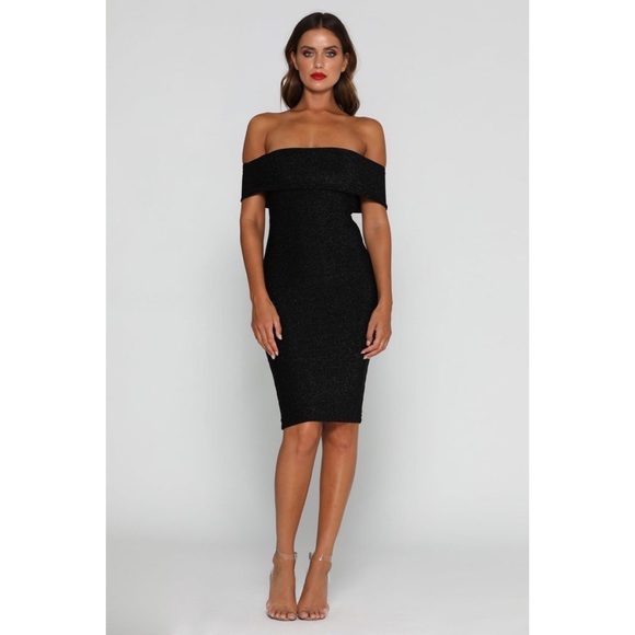 Meshki Shula Off The Shoulder Midi Cocktail Dress - Picture 2 of 11